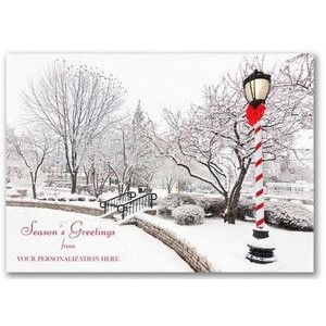 Holiday Lamp Post Front Imprint Card