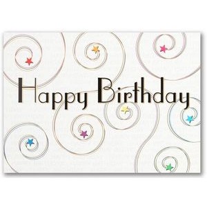 Birthday Stars & Swirls Birthday Card