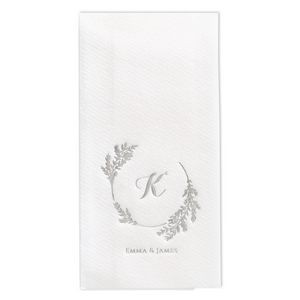 Encompassed by Greenery Premium Guest Towel w/uncoined Edge (White)