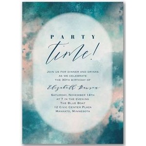 Watercolor Party Time Invitation