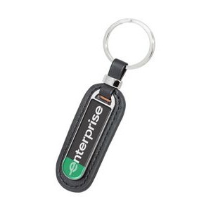 Leatherette Metal Keychain-Full Color
