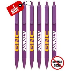 Closeout Certified USA Made - All Purple- Plastic Click-A-Stick Pens with Pocket Clip