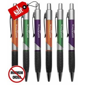 Union Printed - Frosted Click Pens Pen with Rubber Grip with 1-Color Print - No Minimum - 1028