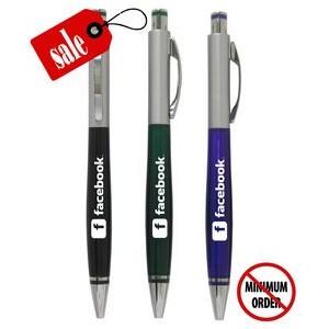Closeout - French - Click Pen with Silver Top