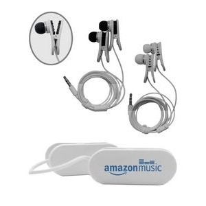 Union Printed Ear Buds With Clothing Clip
