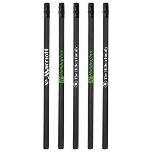 High Quality Imported All Black Matte Pencil with Black Eraser