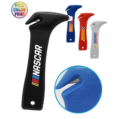 Union Printed - Car Safety Tool - ABS plastic steel-pointed hammer and seatbelt cutter - Full Color