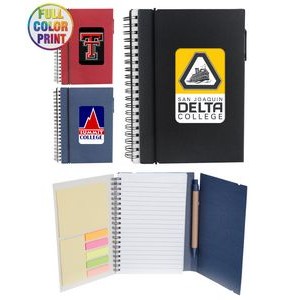 Eco Spiral Notebook W/Sticky Notes and Flags & Pen - Full Color