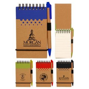 Union Printed -Eco Spiral Notebook Jotter with Matching Pen - 1-color Print