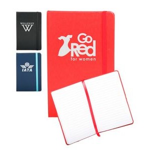 Large Hard-Cover Journal Notebook with 1-Color Logo - 5.5 inch x 8.5 inch