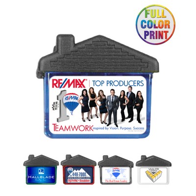 House Shaped Magnetic Memo Clip - Full Color Dome