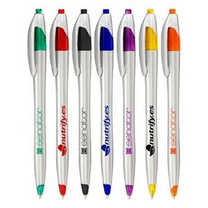 Union Printed - Elegant Silver Pen with Colored Trim 1-Color Logo