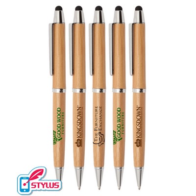 Promotional - Elegance - Bamboo Stylus Twister Pens
