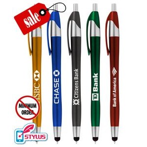 Closeout Metallic Colored "Elegant" Stylus Click Pen - No Minimum