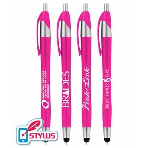 Breast Cancer Awareness Pink Color Ballpoint Stylus Click Pen