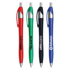 Union Printed Colored Elegant Click Pens with Silver Trim