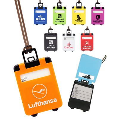 Union Printed - Suitcase Shaped Luggage Tag with Pop Up Cover - 1-Color Print