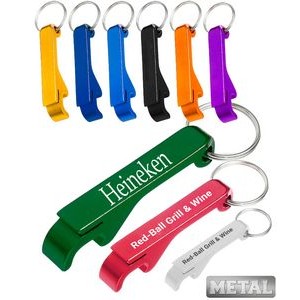 Union Printed - Aluminum Beer Bottle Opener with Keychain - 1-Color Print