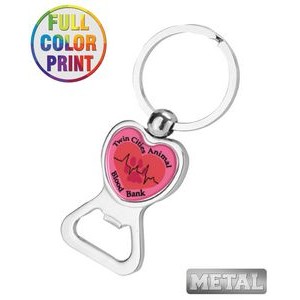 Heart Bottle Opener Keychain-Full Color