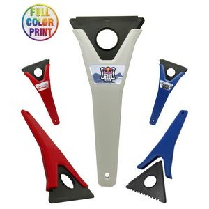 3-in-1 Ice Scraper with Interchangeable Blades - Full Color Dome Print
