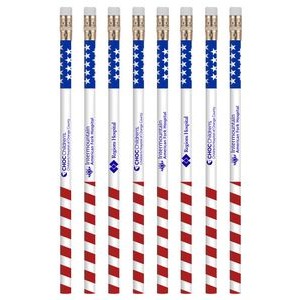 "USA Patriotic" Promotional Printed Pencils with Custom Logo & Message
