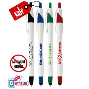 Union Printed - Elegant White Stylus Clicker Promo Pen with 1-Color Print - No Minimum - 747