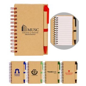 Union Printed - 3x5 Eco Spiral Notebook with Matching Eco Pen - 1-Color Logo