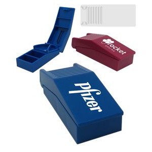 2-in-1 Pill Box W/ Tablet Cutter Pill Splitter