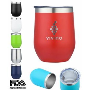 12 Oz. Double Wall Stainless Steel Wine Tumbler Vacuum Insulated