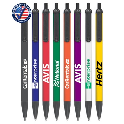 Certified USA Made - Black Trim - Click-A-Stick Pens with Pocket Clip