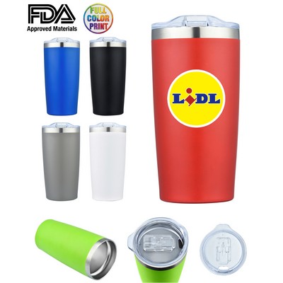 20oz Double Wall Stainless Steel Tumbler Vacuum Insulated. powder coated. - Full Color