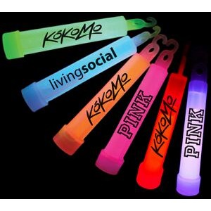 4" Glow Stick With Lanyard & Hook - Printed 1 Color
