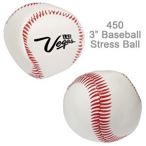 3" Baseball Soft Squeezable Stress Ball - Stress Reliever