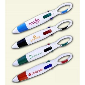 4-Color Pen With Carabiners Clip