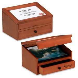Cherry Brown Solid Wooden Photo Storage Box (20 of 4" x 6" Photos)