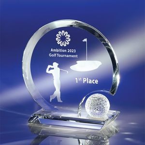 Circular Memorable Golf Moment Crystal Award