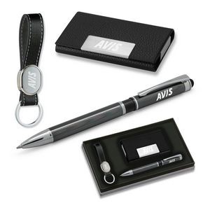3-Piece Gift Set of Card Case, 3-in-1 Stylus Ballpoint Pen and Key Holder