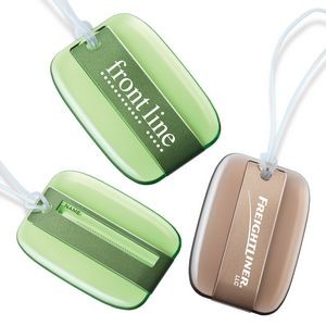 Polished Acrylic Luggage Tag with Stainless Steel Center ID Holder