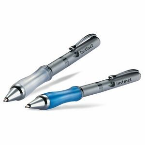 Twist Action Ballpoint Pen with Translucent Soft Touch Rubberized Grip