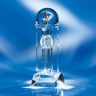 Top Of The World Crystal Golf Award 12"H