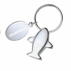 Plane Key Holder with Oval Hang Tag