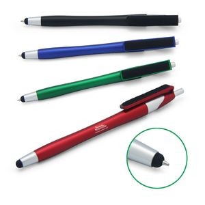Solid Color 3-in-1 Stylus Ballpoint Pen & Screen Cleaner
