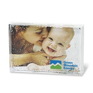 Acrylic Rectangle Photo Frame Block with Water & Glitters