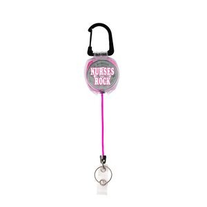 Sidekick Badge/Key Retractor Clear with Pink Cord