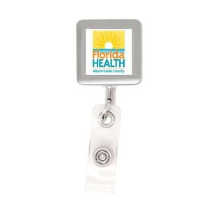 Retract-A-Badge™ Metal Square Badge Holder