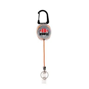 Sidekick Badge/Key Retractor Clear with Orange Cord