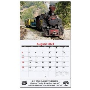 Magnificent Train Pictorial Calendar w/Staples