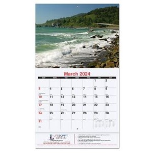 American Coast Monthly Wall Calendar w/Coil Bound (10 5/8