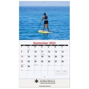 Active Lifestyle Monthly Wall Calendar w/Staples (10 5/8"x18¼")