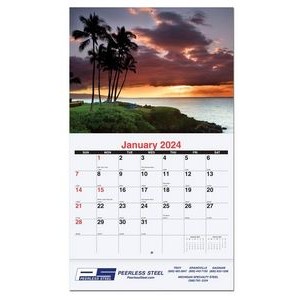 American Coasts Monthly Wall Calendar w/Stapled (10 5/8